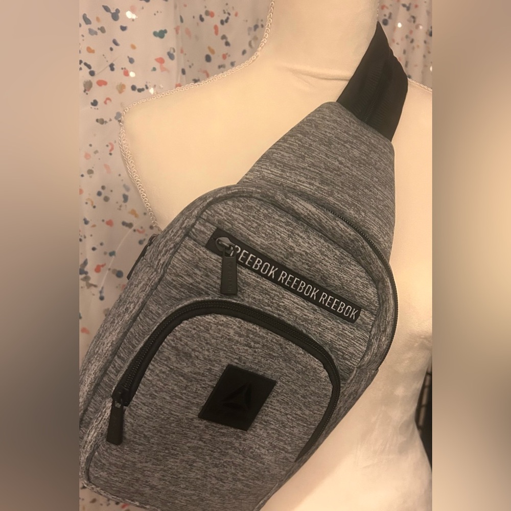 Reebok Gray Heather Crossbody Sling Bag
